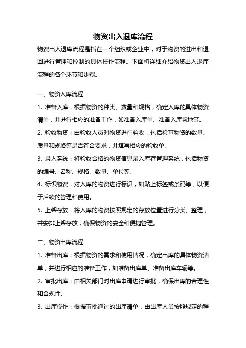 物资出入退库流程