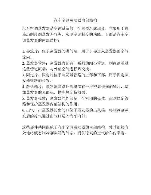 汽车空调蒸发器内部结构