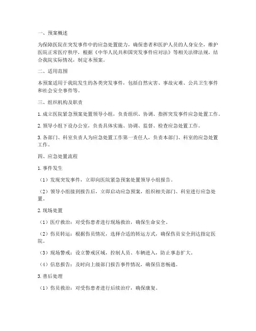 医院紧急预案处置流程