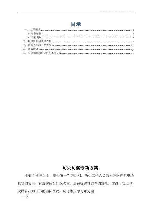 防火防盗专项方案97548