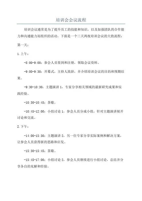培训会会议流程