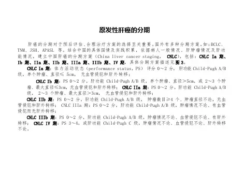 原发性肝癌临床分期及治疗路线图(2019版)