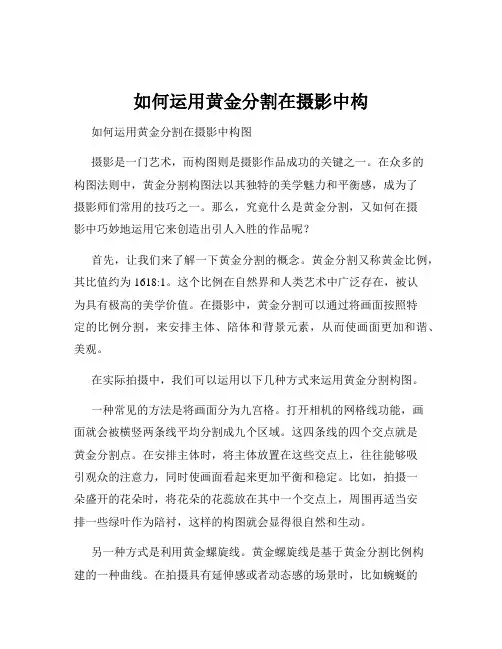 如何运用黄金分割在摄影中构