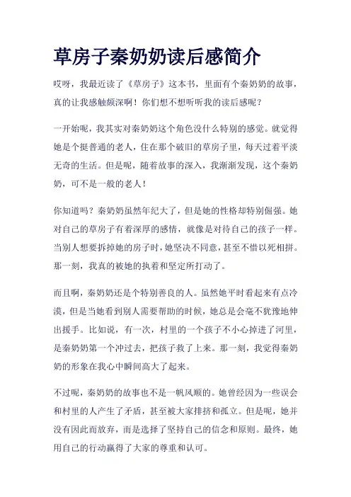 草房子秦奶奶读后感简介
