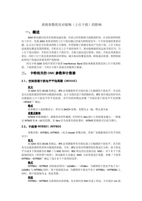 系统参数优化对底噪(上行干扰)的影响