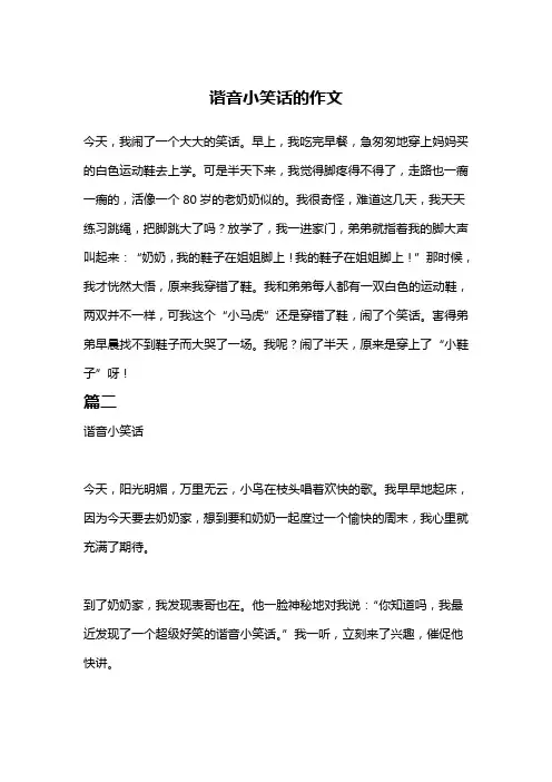 谐音小笑话的作文