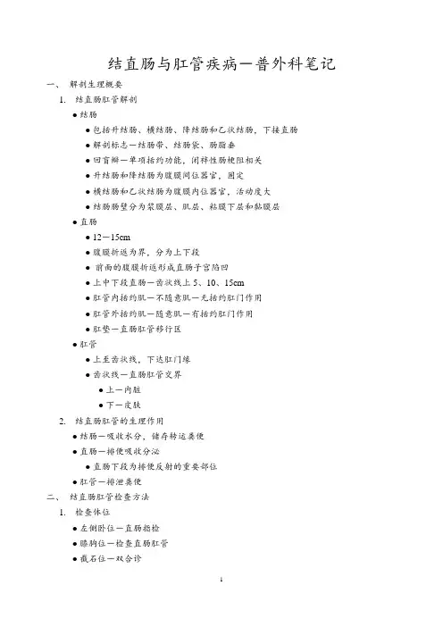 结直肠与肛管疾病-普外科笔记