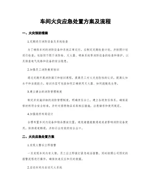 车间火灾应急处置方案及流程