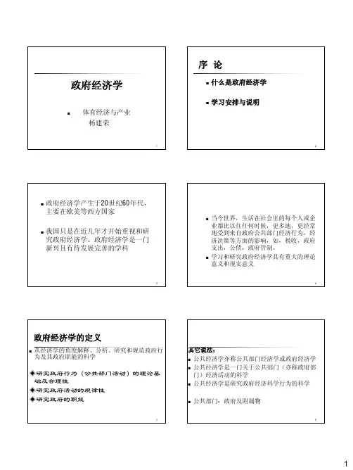 政府经济学 一