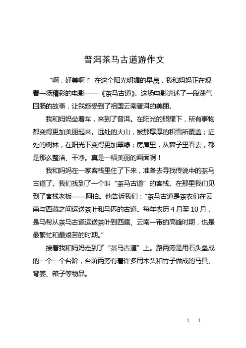 普洱茶马古道游作文