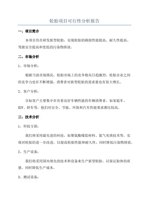 轮胎项目可行性分析报告