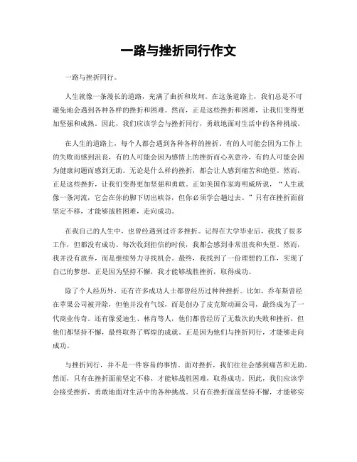 一路与挫折同行作文