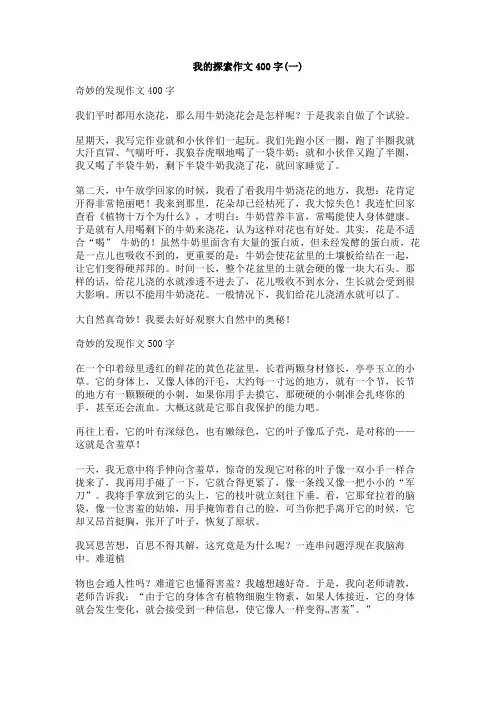我的探索作文400字