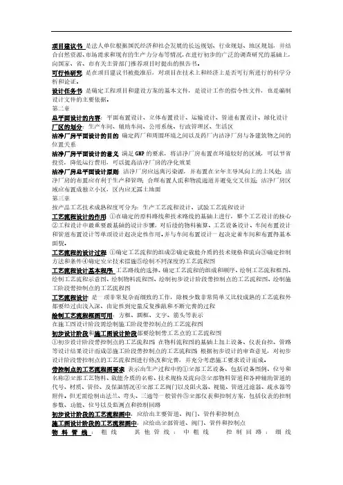 制药工程学知识点复习