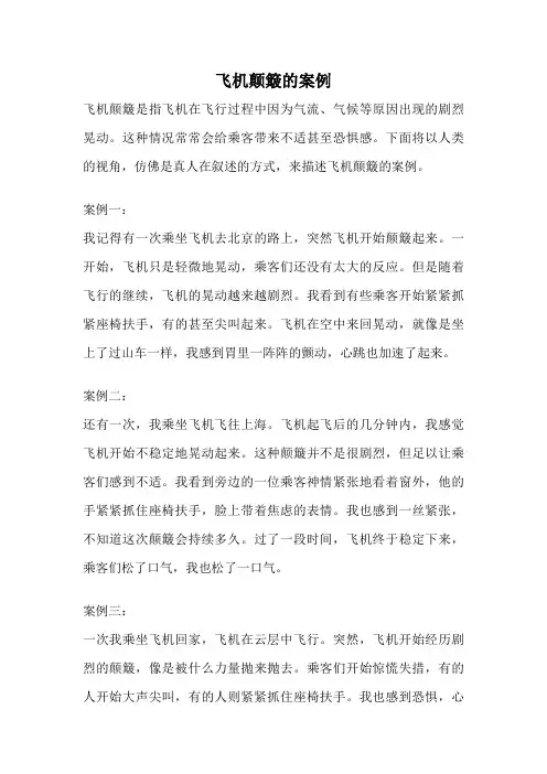 飞机颠簸的案例
