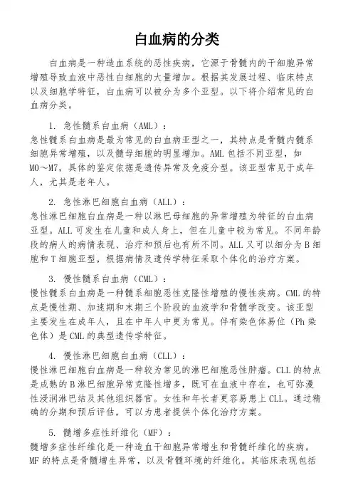 白血病的分类