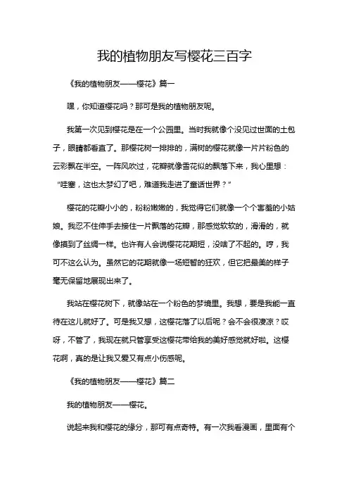 我的植物朋友写樱花三百字