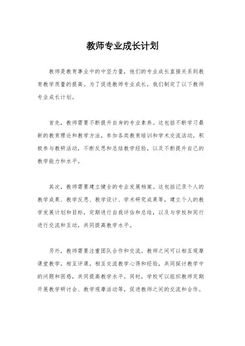 教师专业成长计划