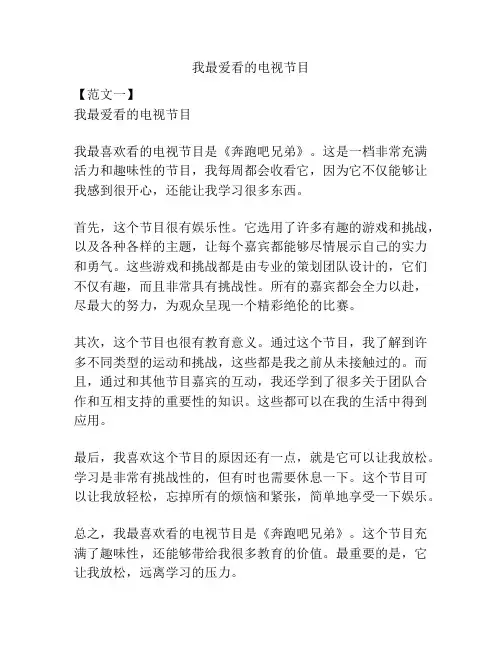 我最爱看的电视节目