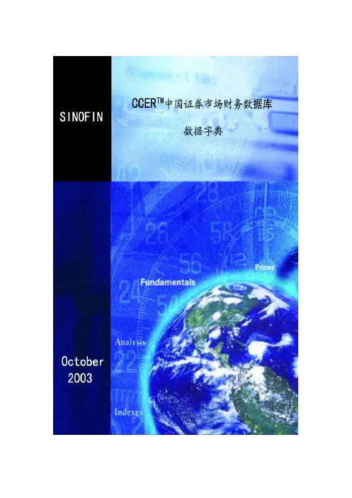 CCER中国证券市场财务数据库