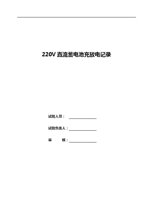 蓄电池充放电报告