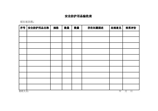 安全防护用品验收、发放记录