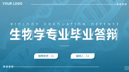 生物学专业毕业答辩开题报告成果展示PPT模板