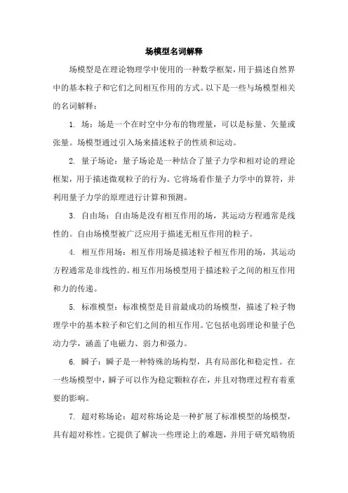 场模型名词解释