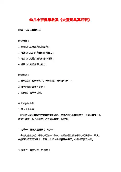 幼儿小班健康教案《大型玩具真好玩》 (2)