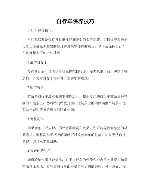 自行车保养技巧