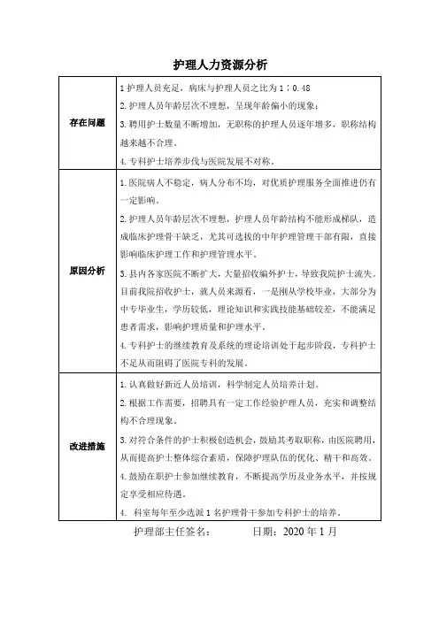 护理人力资源分析