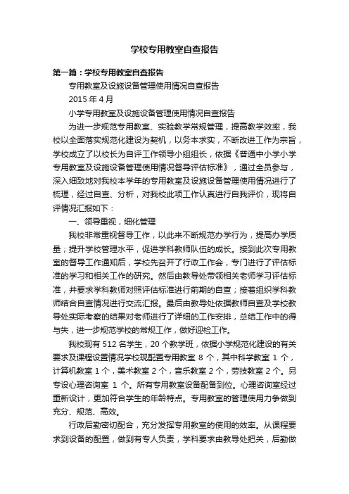 学校专用教室自查报告