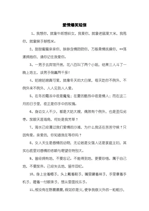 爱情爆笑短信