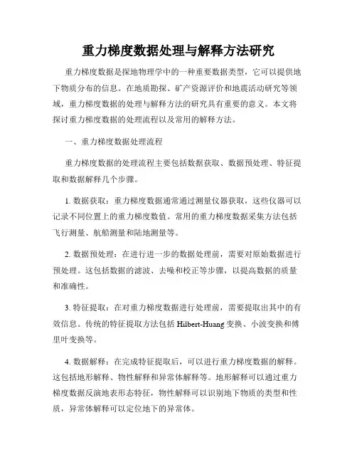 重力梯度数据处理与解释方法研究