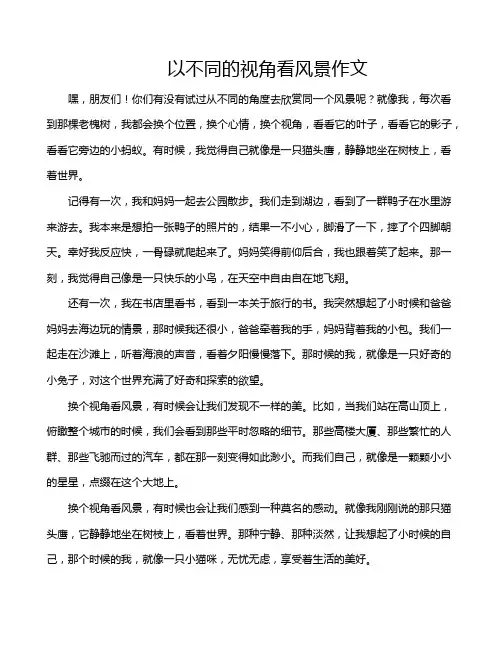 以不同的视角看风景作文