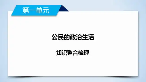 知识整合梳理：第一单元 公民的政治生活-2019-2020学年高中政治人教版必修二导学课件(共18张PPT)