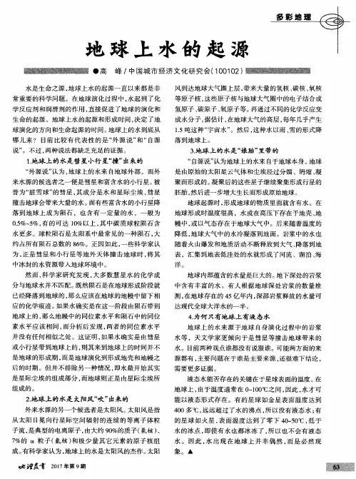 地球上水的起源