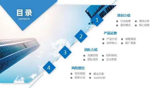 蓝色企业融资公司简介培训讲座课件PPT模板