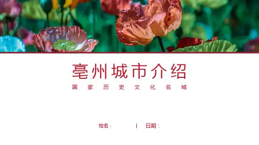 亳州介绍-亳州简介PPT(经典版)