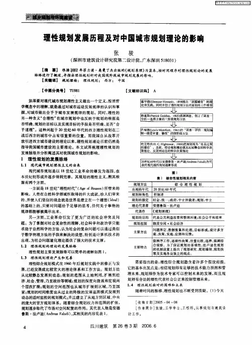 理性规划发展历程及对中国城市规划理论的影响