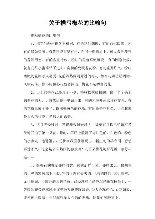 关于描写梅花的比喻句