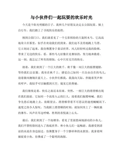 三年级作文那次玩得真高兴之与小伙伴们一起玩耍的欢乐时光