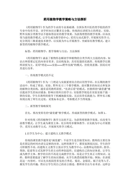 药用植物学教学策略与方法探析
