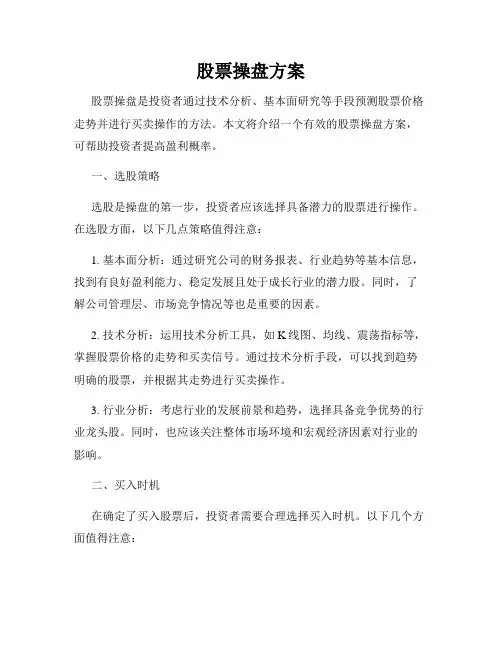 股票操盘方案