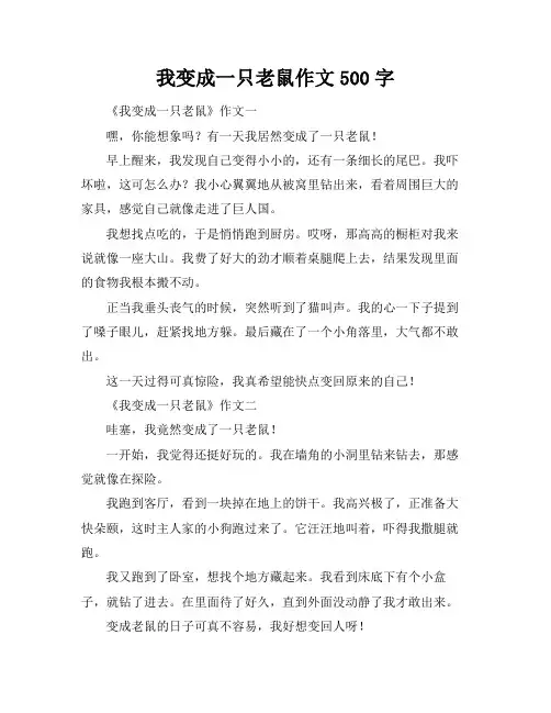 我变成一只老鼠作文500字