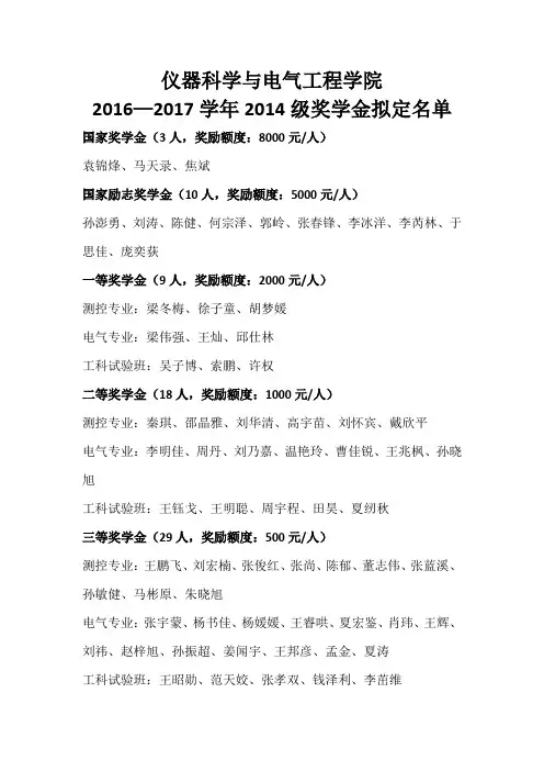 仪器科学与电气工程学院