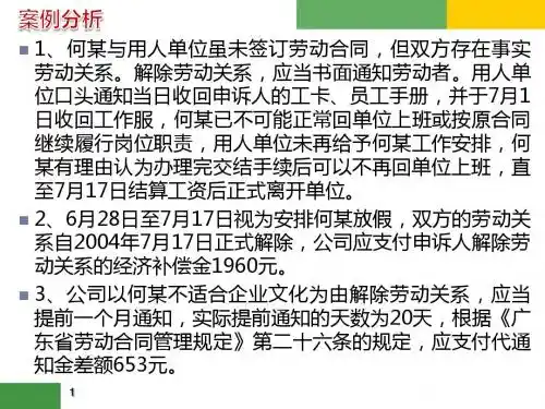 【PPT】何某与用人单位虽未签订劳动合同剖析
