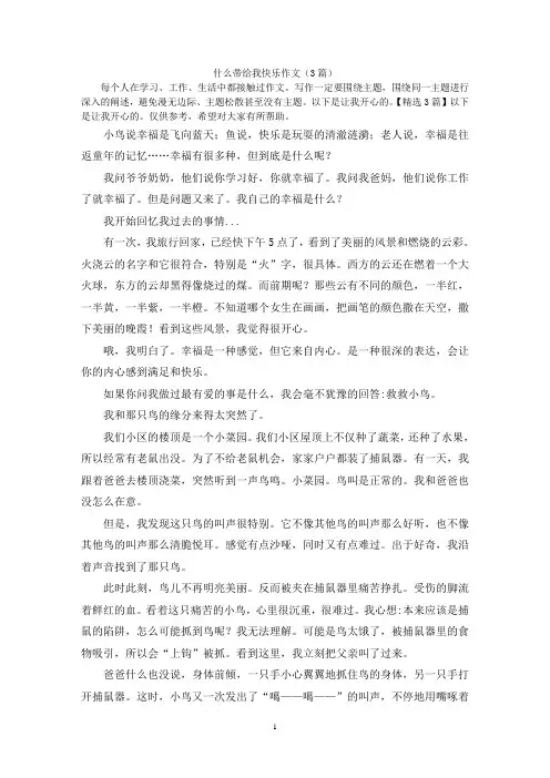 什么带给我快乐作文(3篇)