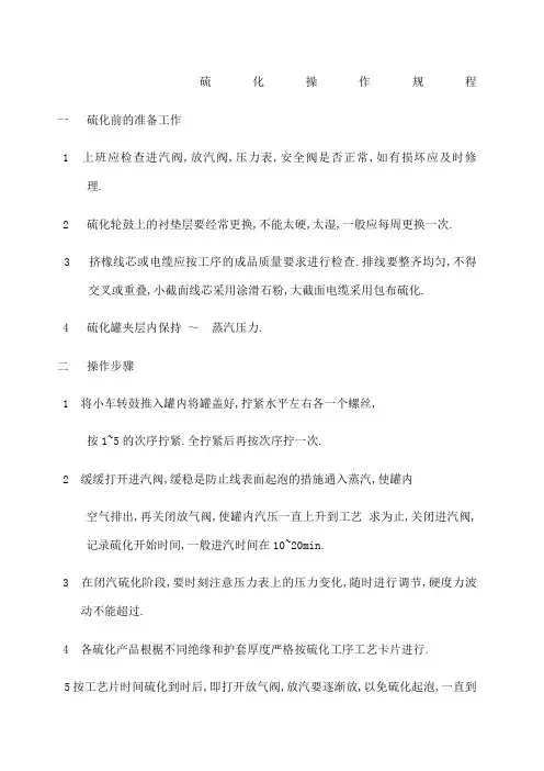 硫化操作规程