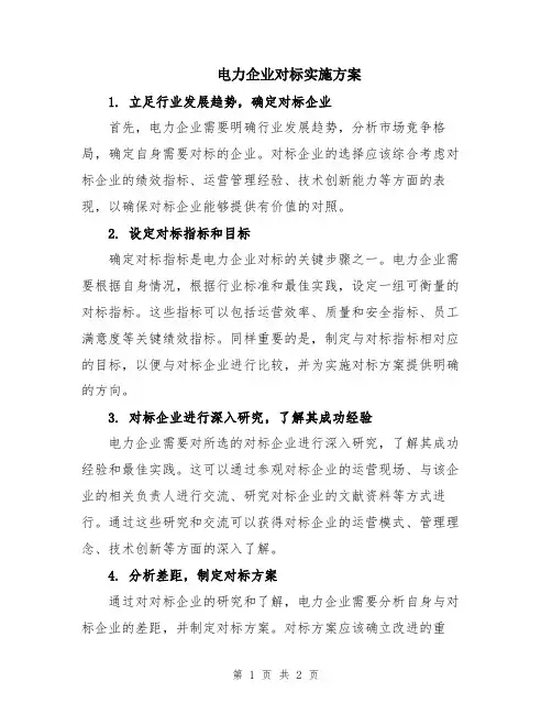 电力企业对标实施方案